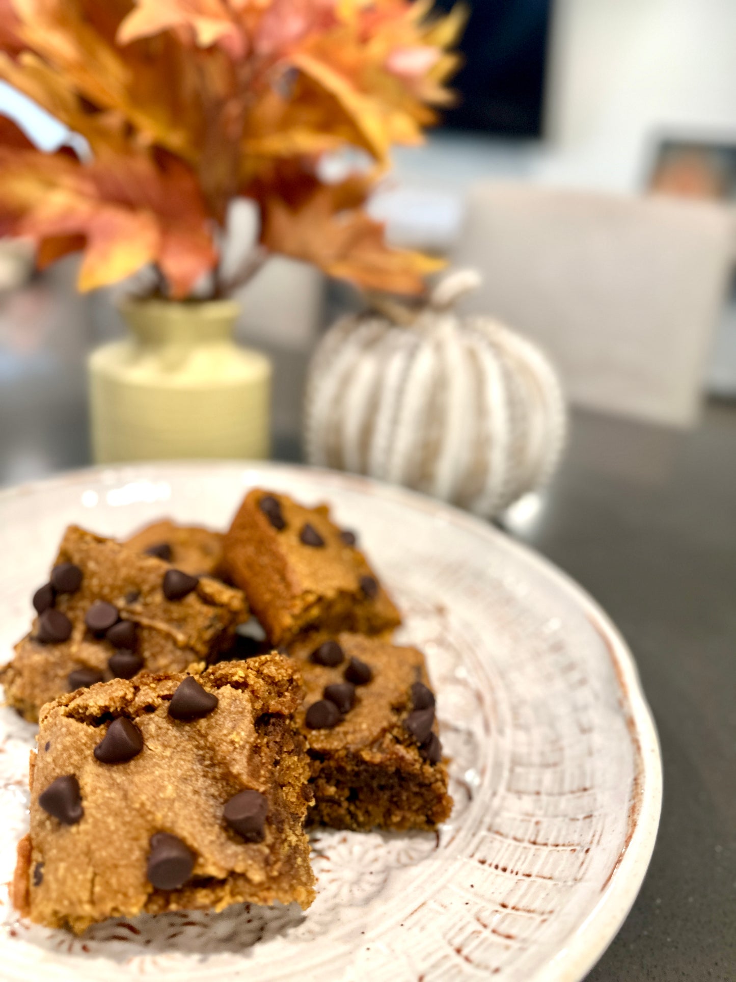 Pumpkin Chocolate Chip Blondies